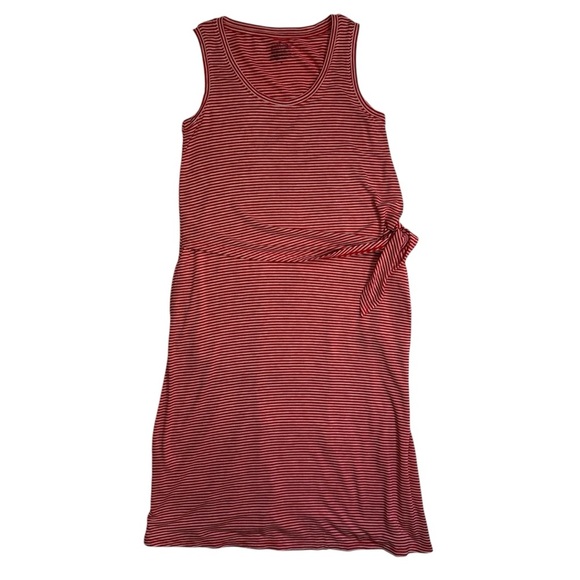 Cuddl Duds Red and White Striped Maxi Dress Size Small Overlapping Bodice NWOT - Picture 4 of 10